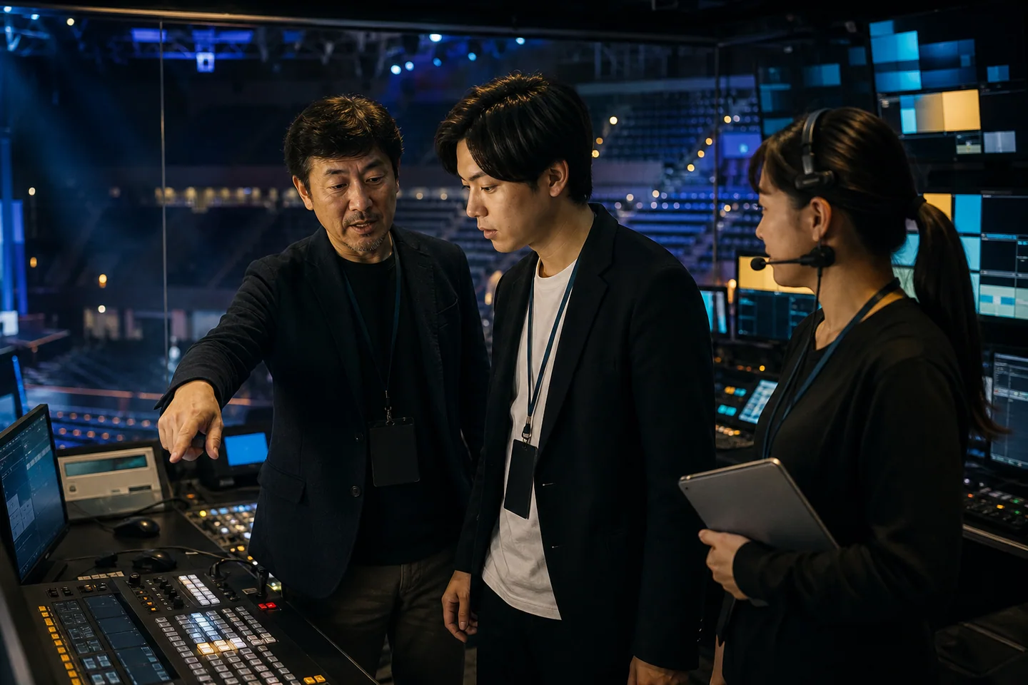 eスポーツ大会の現場で運営体制を次世代へ引き継ぐ様子(イメージ)